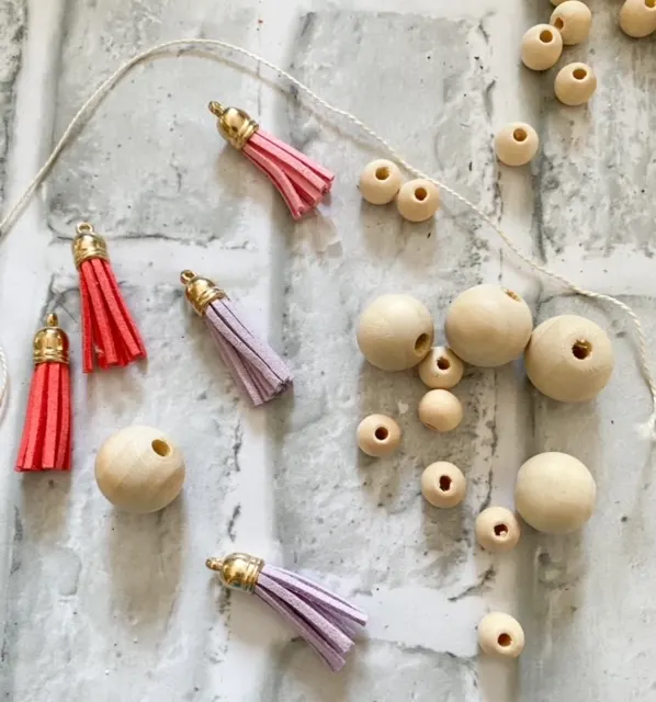 wood bead ornament supplies
