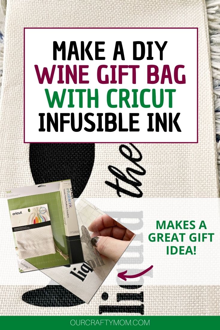 cricut infusible ink diy wine gift bag