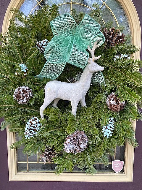 Christmas wreath with deer