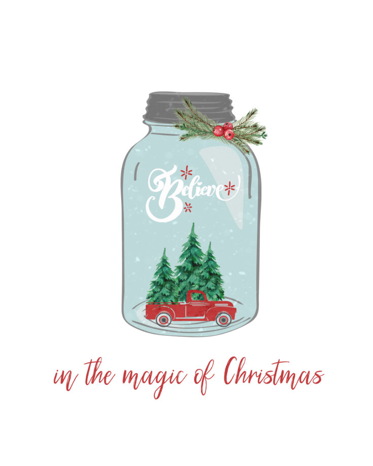 Mason Jar Christmas Printable