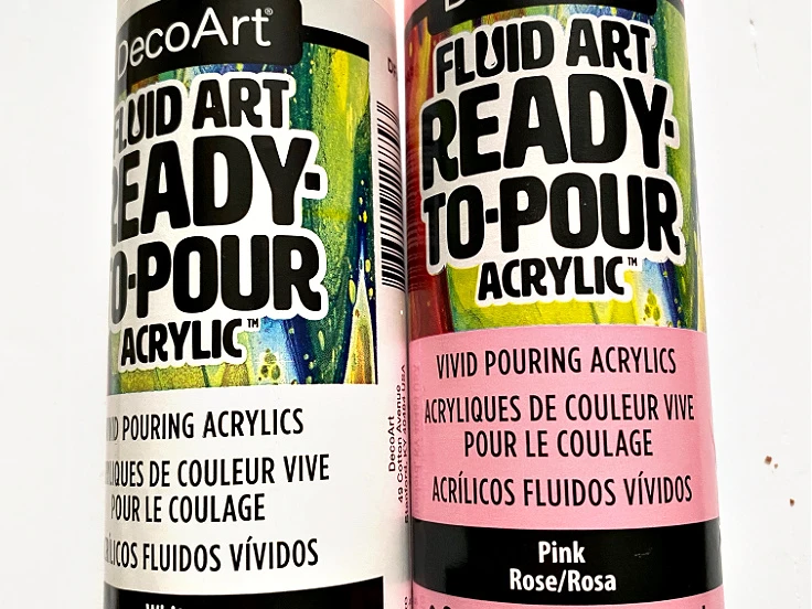 Ready To Pour DecoArt Acrylic Paint Pink And White