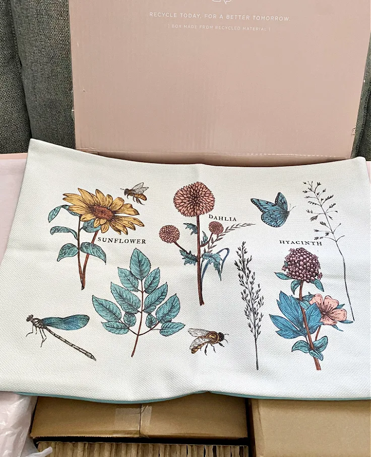 botanical pillow for spring