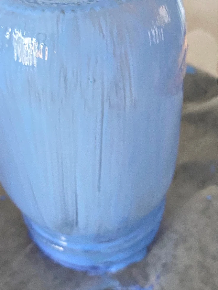 tinted mason jars drying