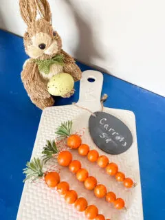 wood bead carrots with bunny
