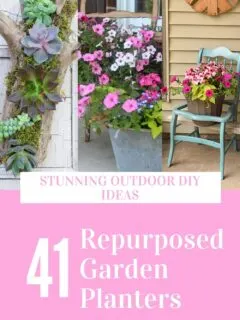 repurposed garden ideas collage with text overlay