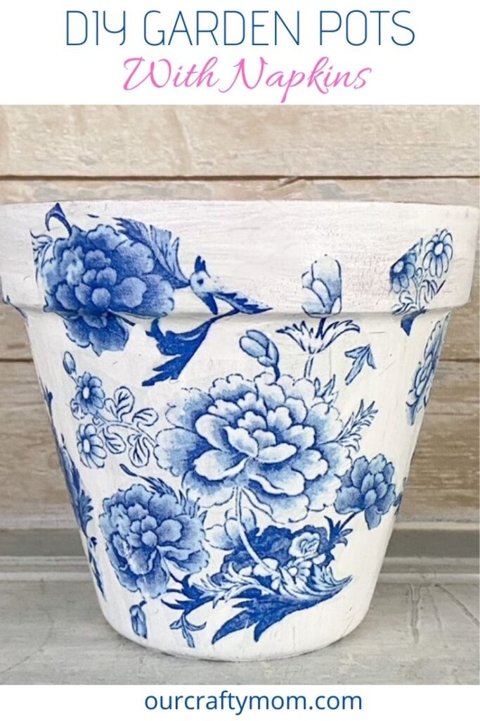 how to decoupage with napkins to make beautiful clay pots