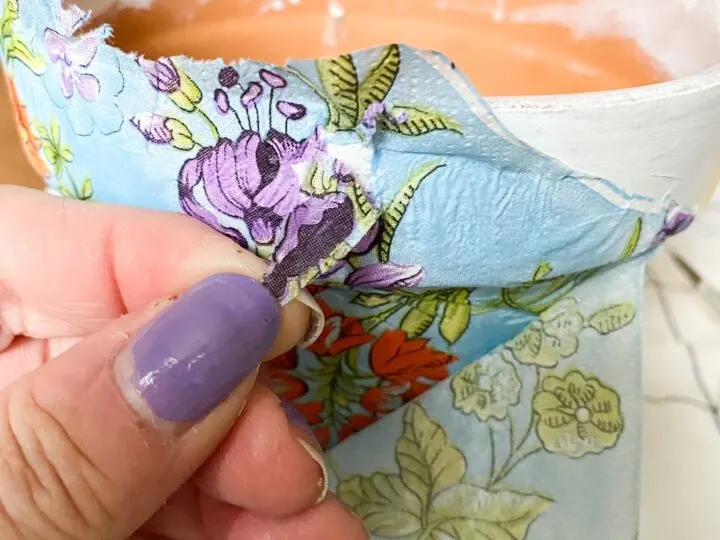 fixing ripped decoupage napkin