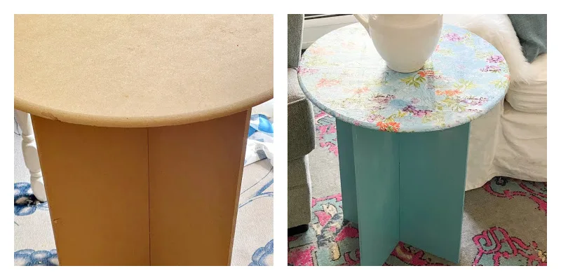 before and after round table makeover