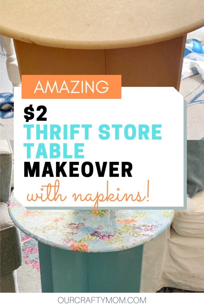 Beautiful DIY Round Side Table Makeover With Napkins