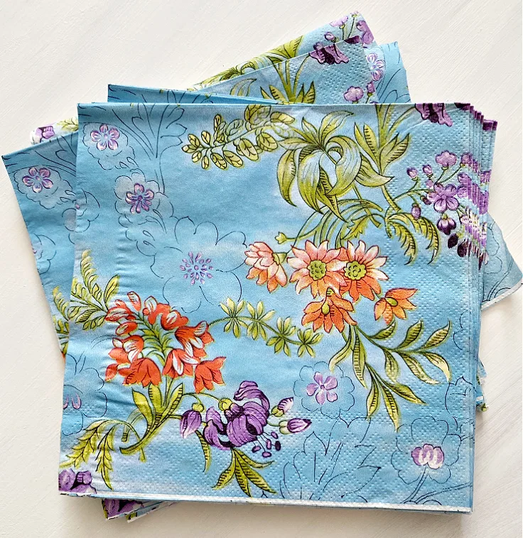 blue floral napkins