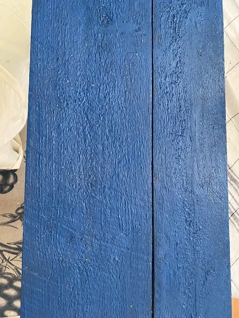 blue painted pallet wood for American flag sign