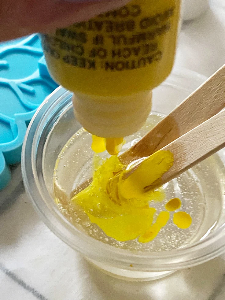 yellow mixed in with resin