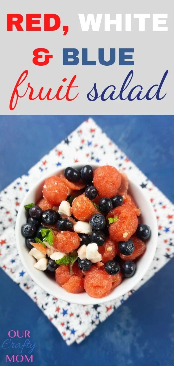 Make A Tasty Patriotic Red, White, and Blue Fruit Salad pin image