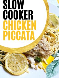 Make This Quick And Easy Slow Cooker Chicken Piccata pin image