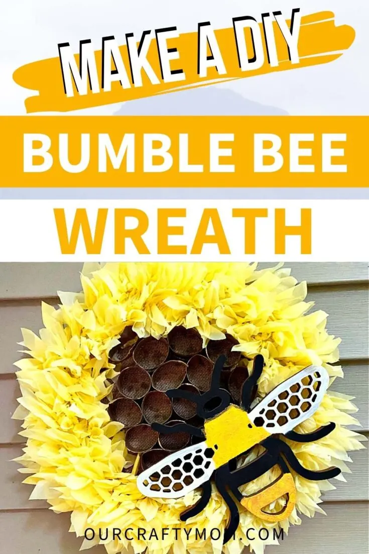 Bumble Bee Wreath pin image with text overlay