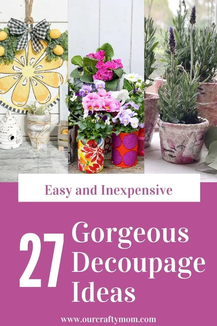 diy decoupage ideas pin collage with text overlay