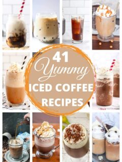 homemade iced coffee collage