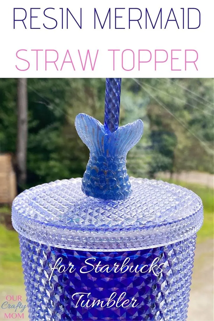 mermaid straw topper on starbucks tumbler