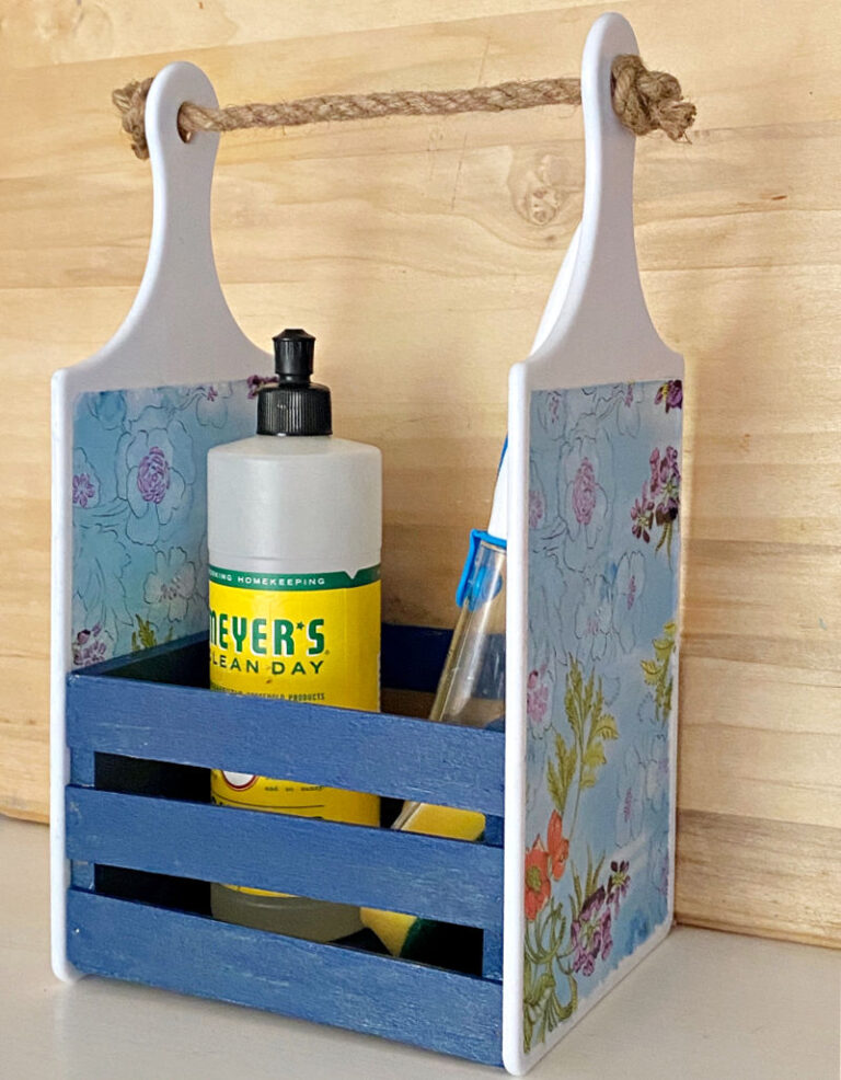 Adorable Farmhouse Caddy DIY Dollar Tree Cutting Board Craft