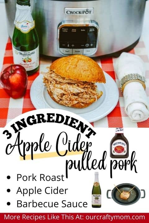 Slow Cooker Sparkling Apple Cider Pulled Pork Recipe pin collage