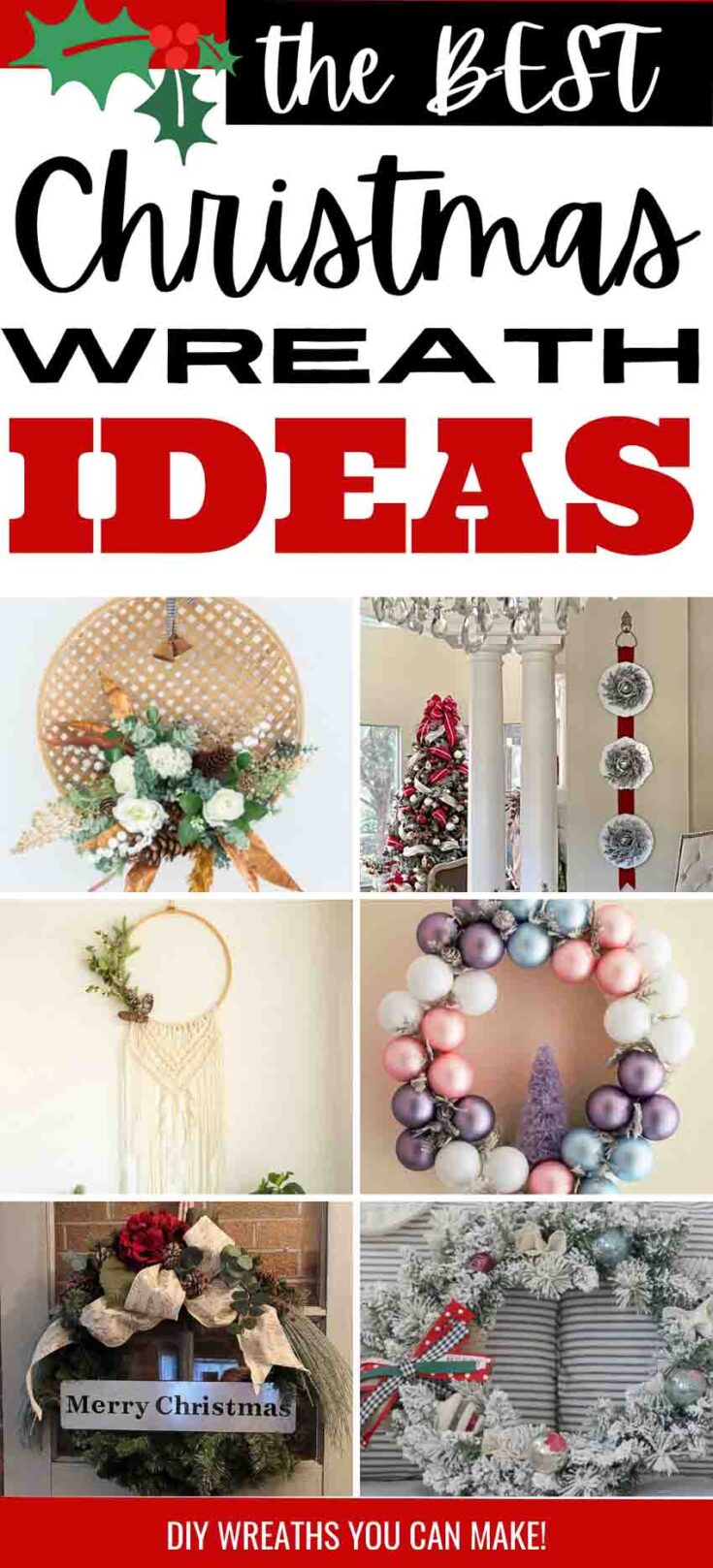 Christmas wreath ideas pin collage