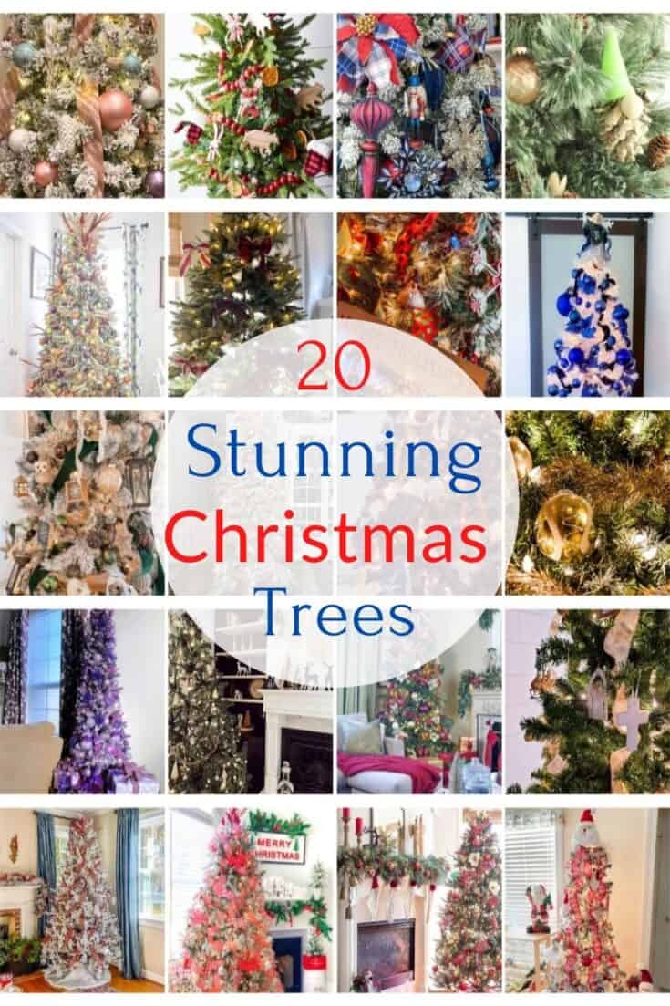 20 decorated Christmas trees