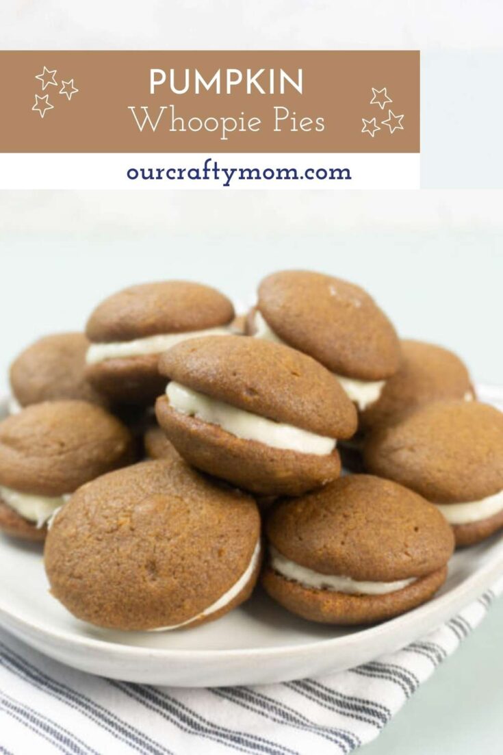 pumpkin whoopie pies pin with text