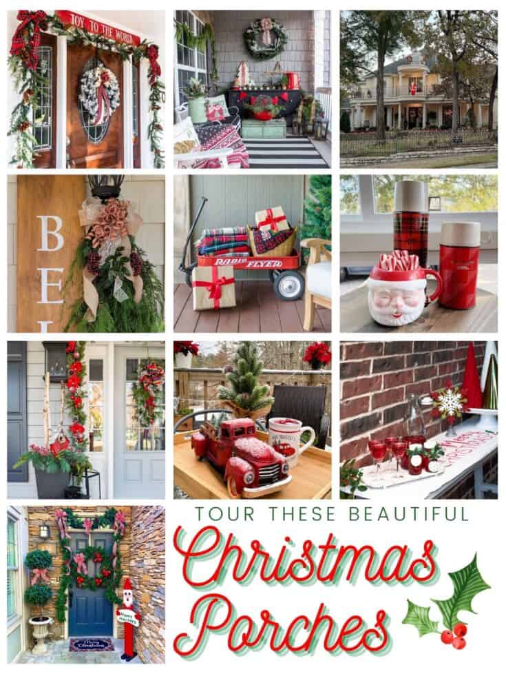 Christmas porches pin college with text overlay