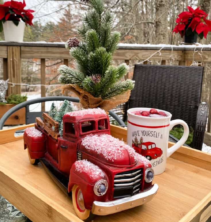 country christmas outdoor decorations little red truck