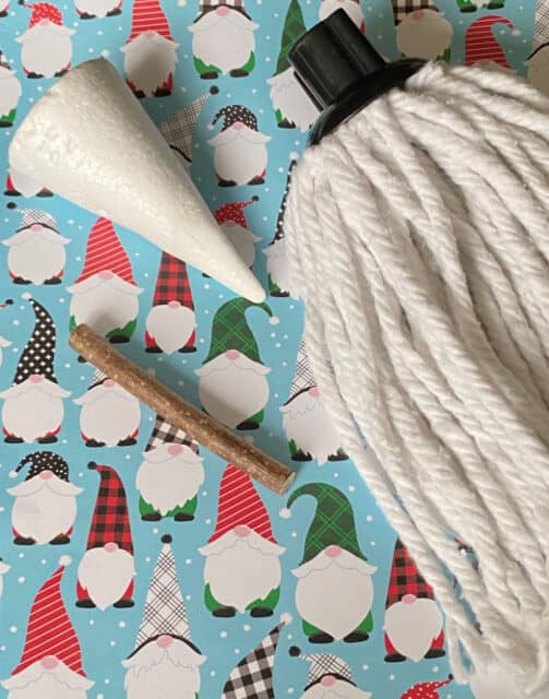 Easy DIY Cone Christmas Trees (From A Dollar Tree Mop Head)