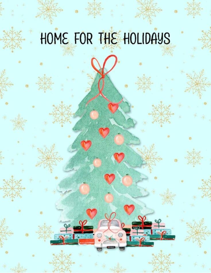 Home-for-the-Holidays watercolor printable