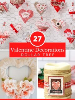 valentine decorations pin collage with text overlay