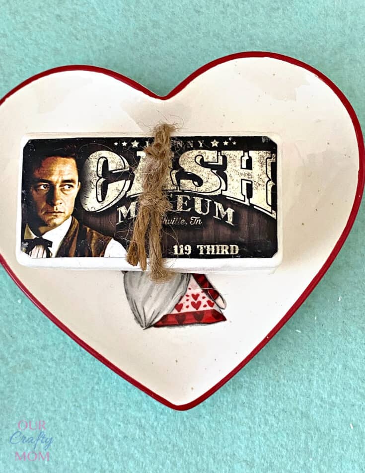 johnny cash soap on heart plate