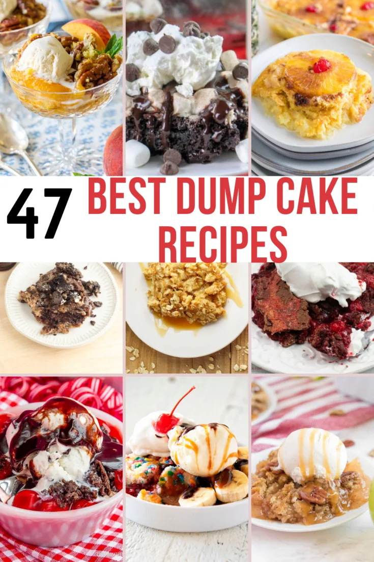 Dump cake recipes pin collage 