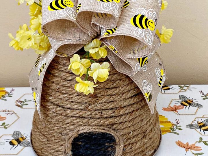 Make The Cutest Beehive Decor (Dollar Tree Craft) - Our Crafty Mom