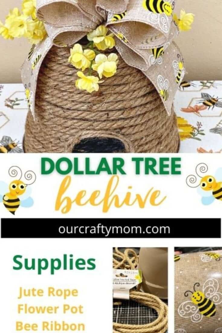 diy beehive decor pin collage with text
