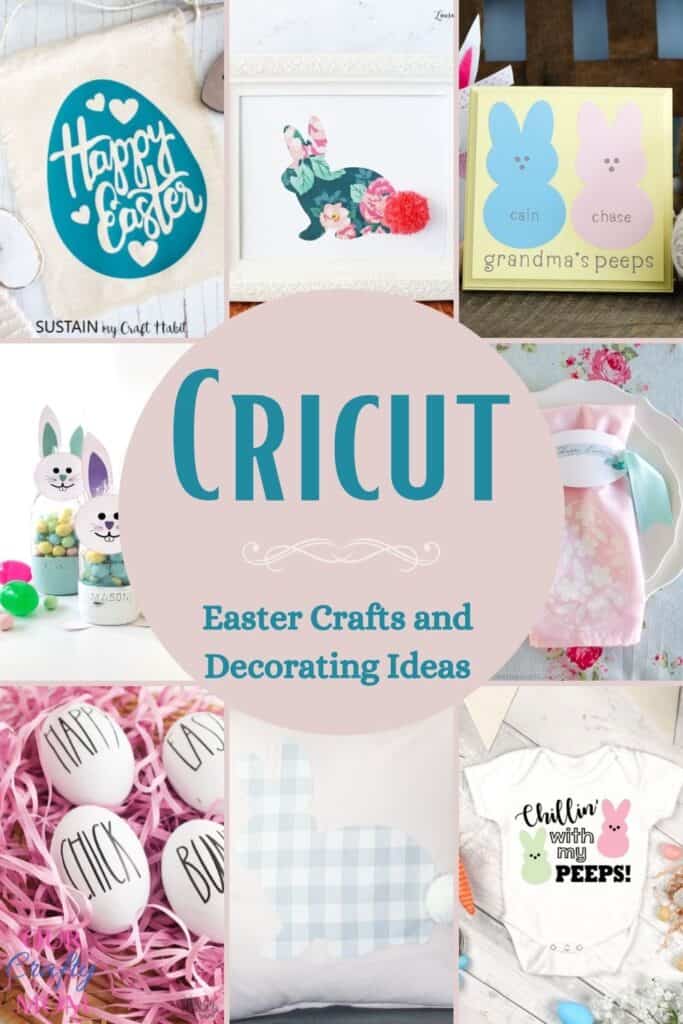 Cricut Easter crafts pin collage of 8
