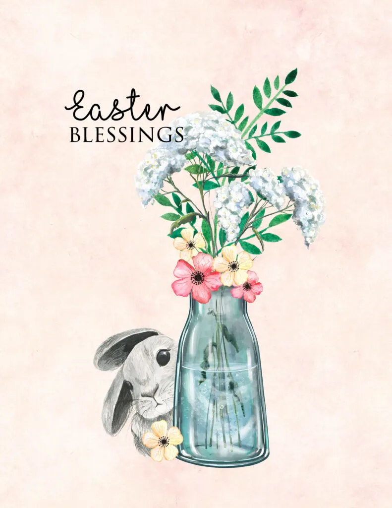 Easter blessings and bunny wall art