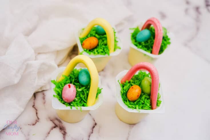 easter basket pudding cups