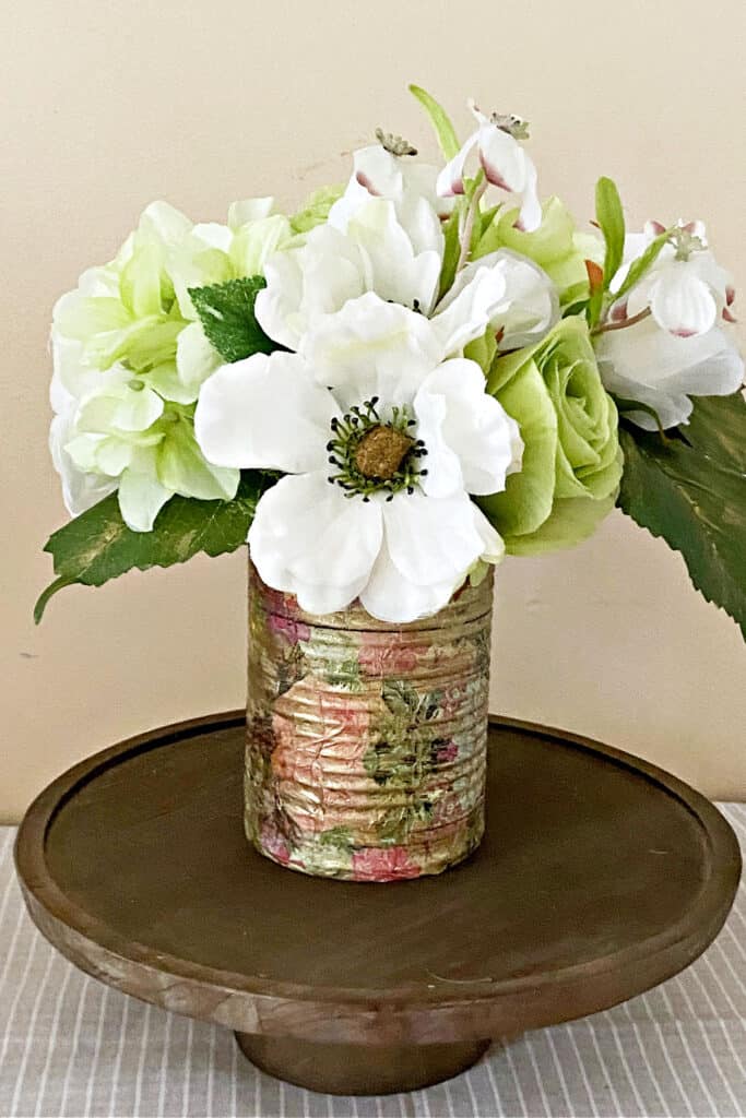 spring vase tin can planter