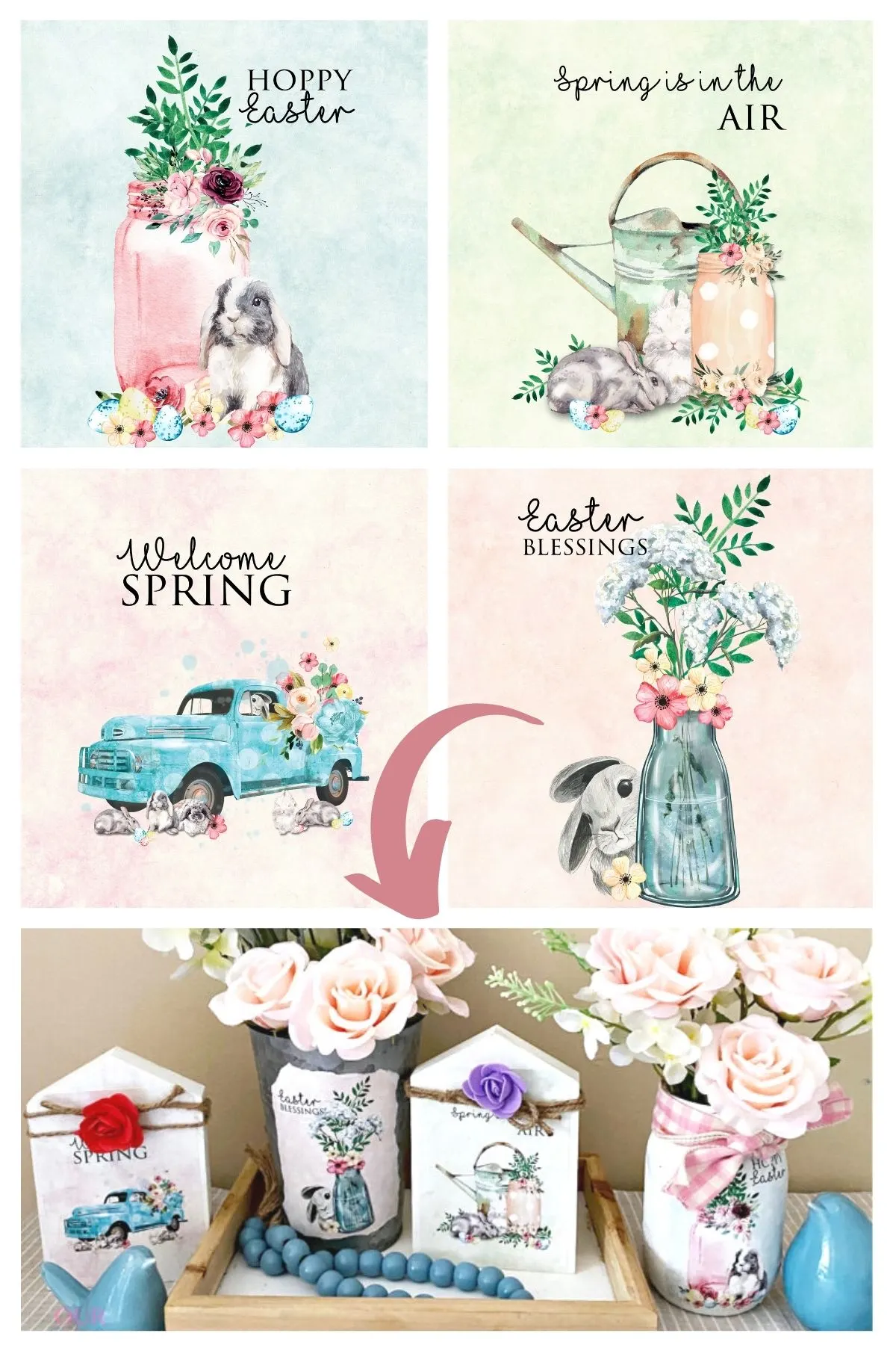 free printables collage with arrow pin