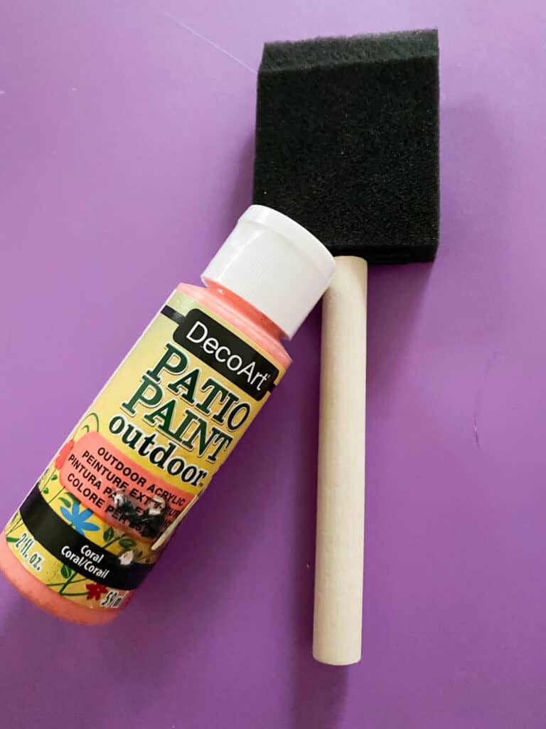 Patio paint and foam brush