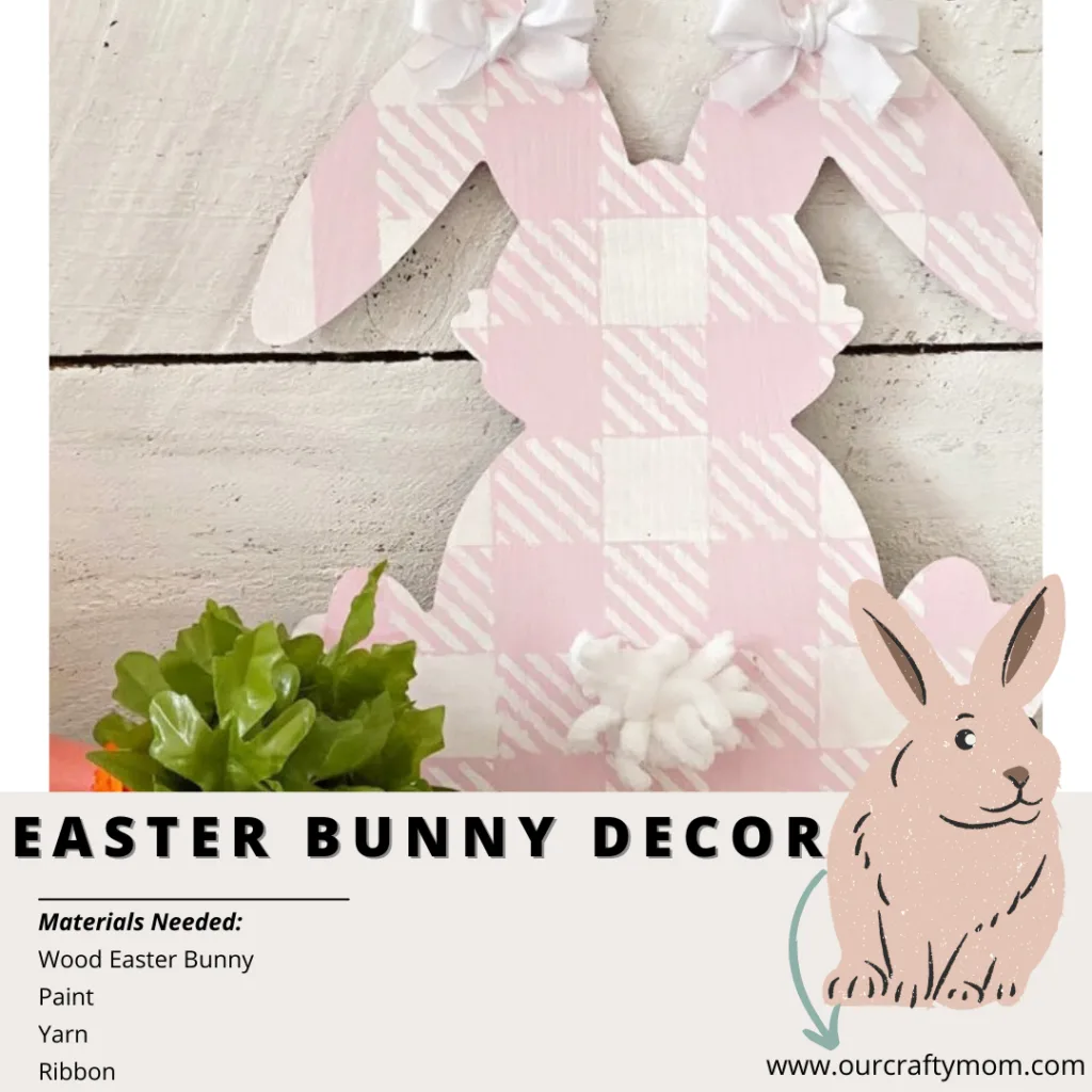 wooden easter bunny collage with supply list
