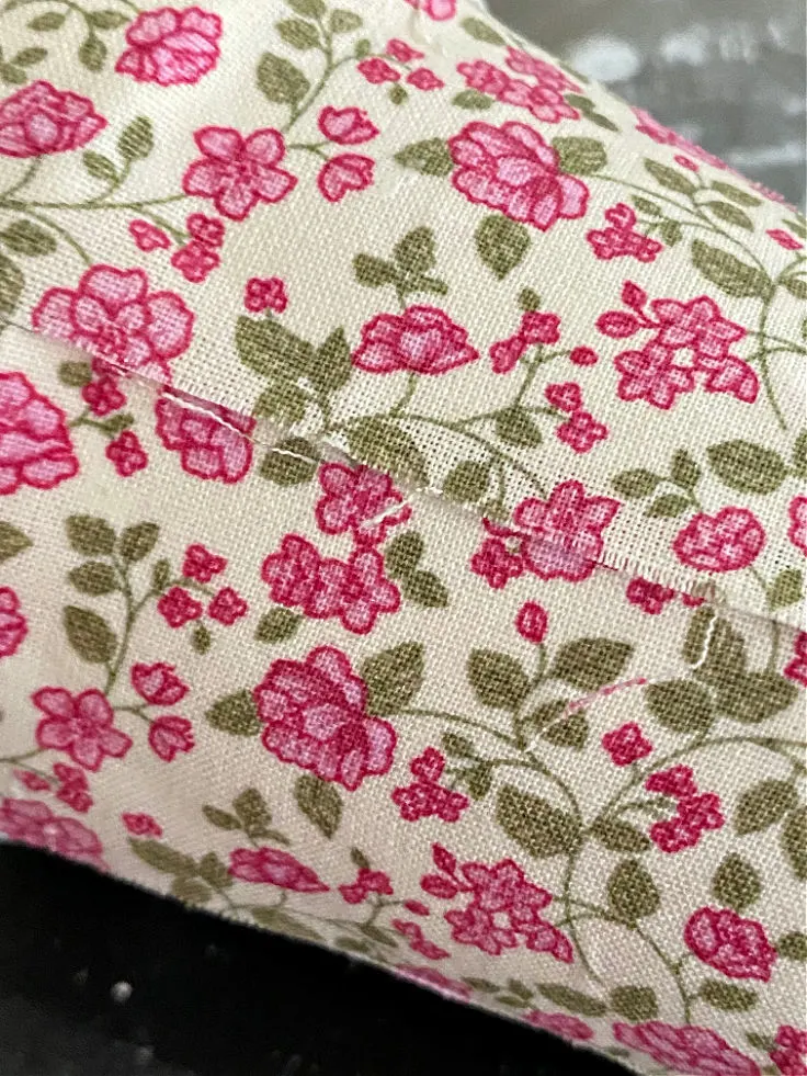 floral fabric on Dollar Tree clay pots
