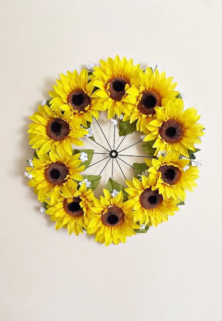 DIY Sunflower Bicycle Wreath