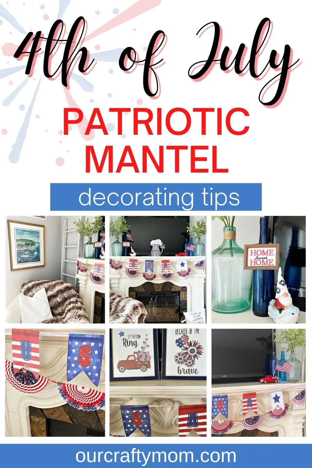 patriotic 4th of july mantel pin collage
