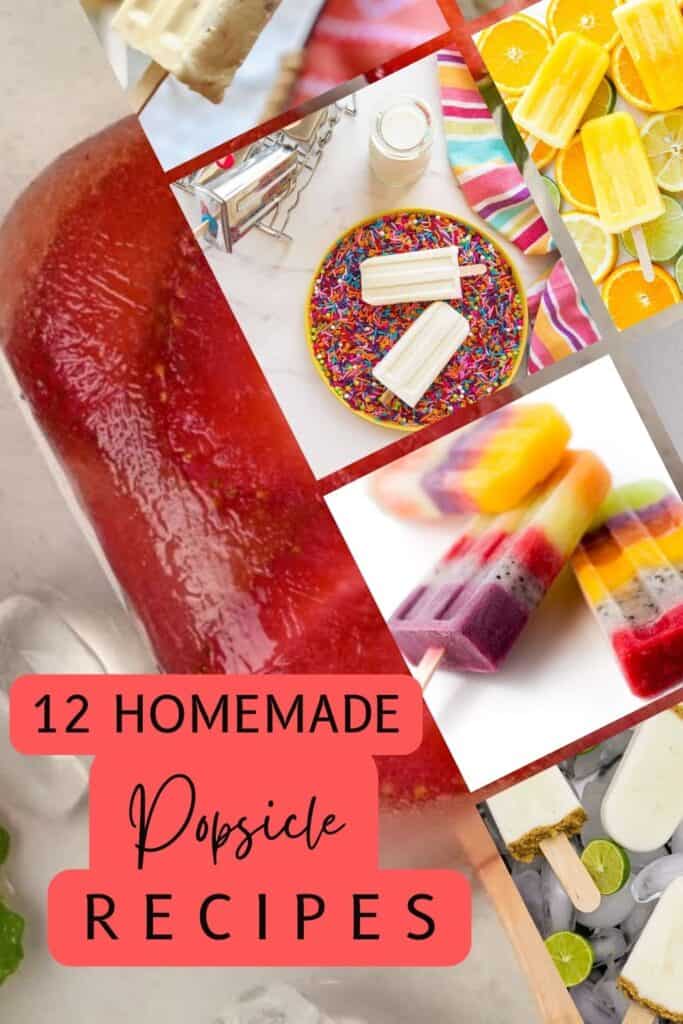homemade popsicle recipes pin collage