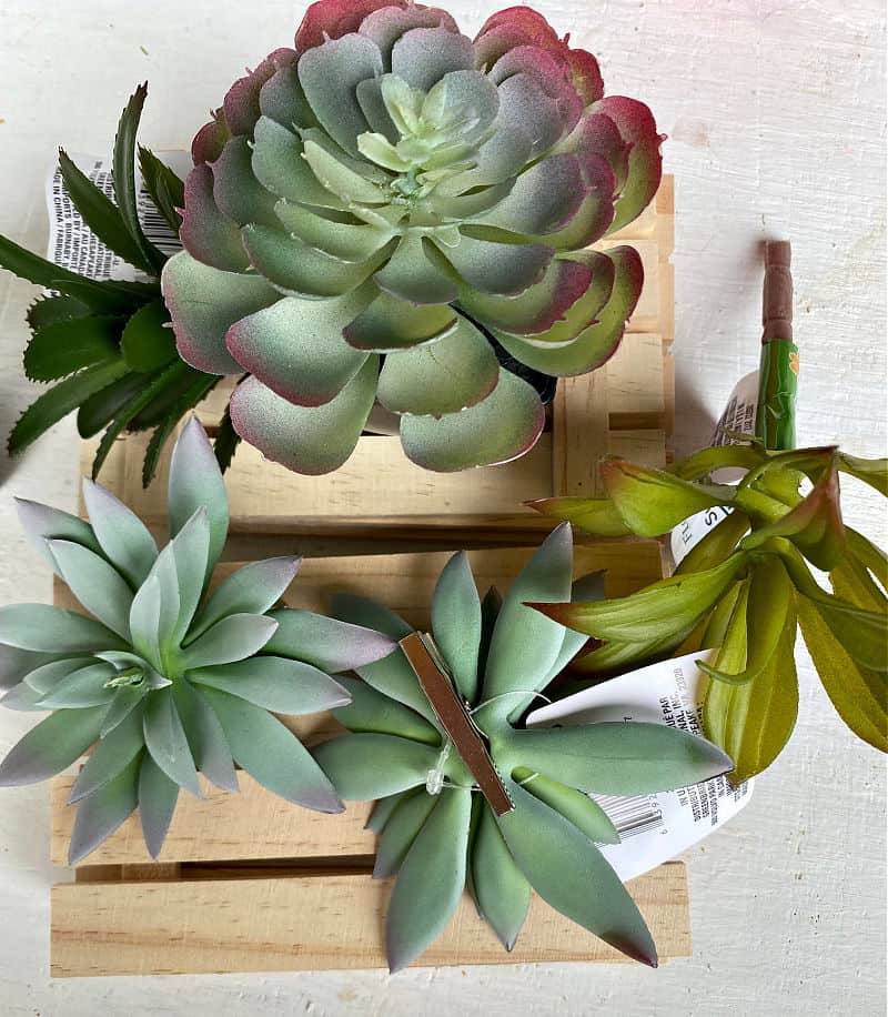 fake succulents for vertical plant wall