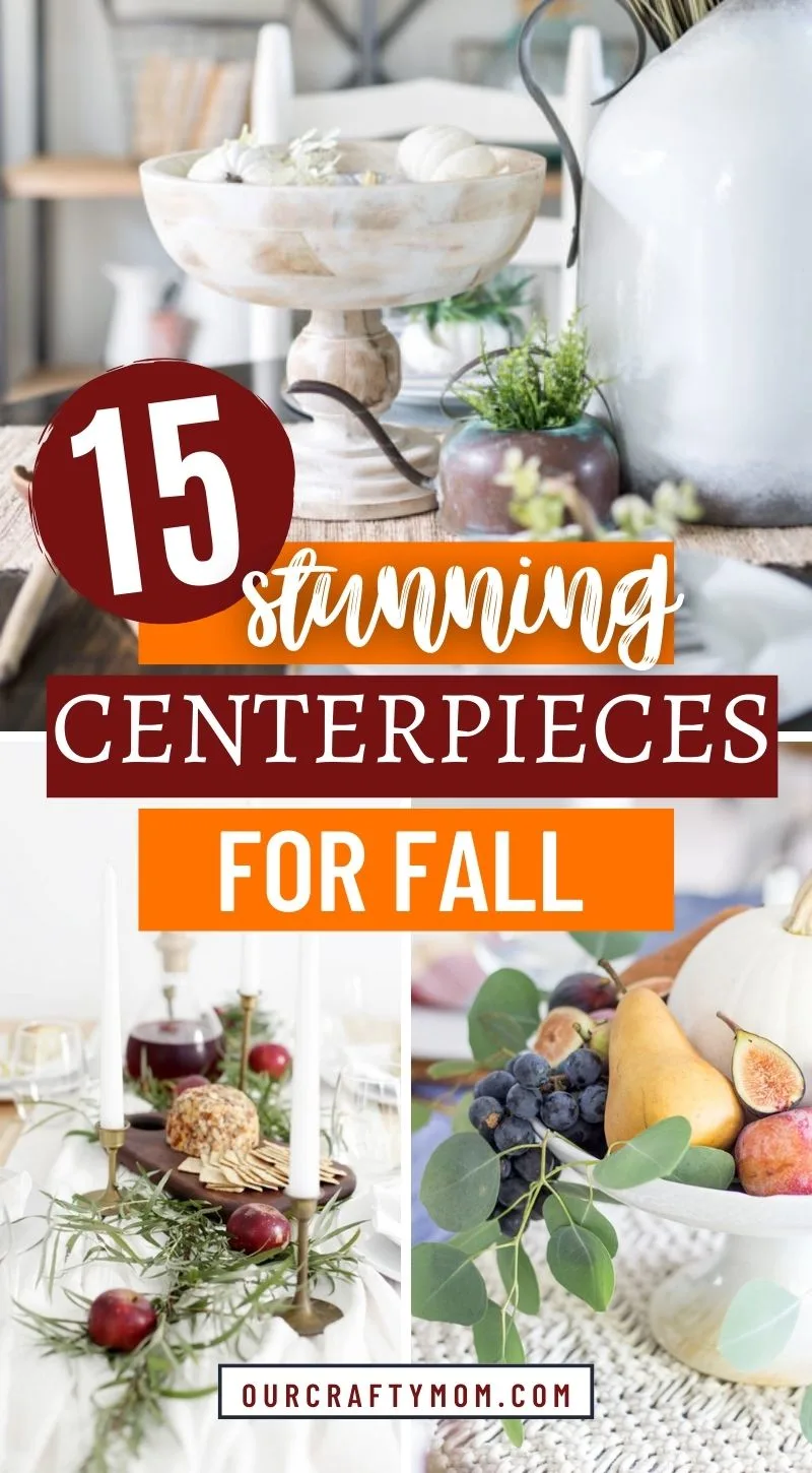 fall centerpiece collage with text