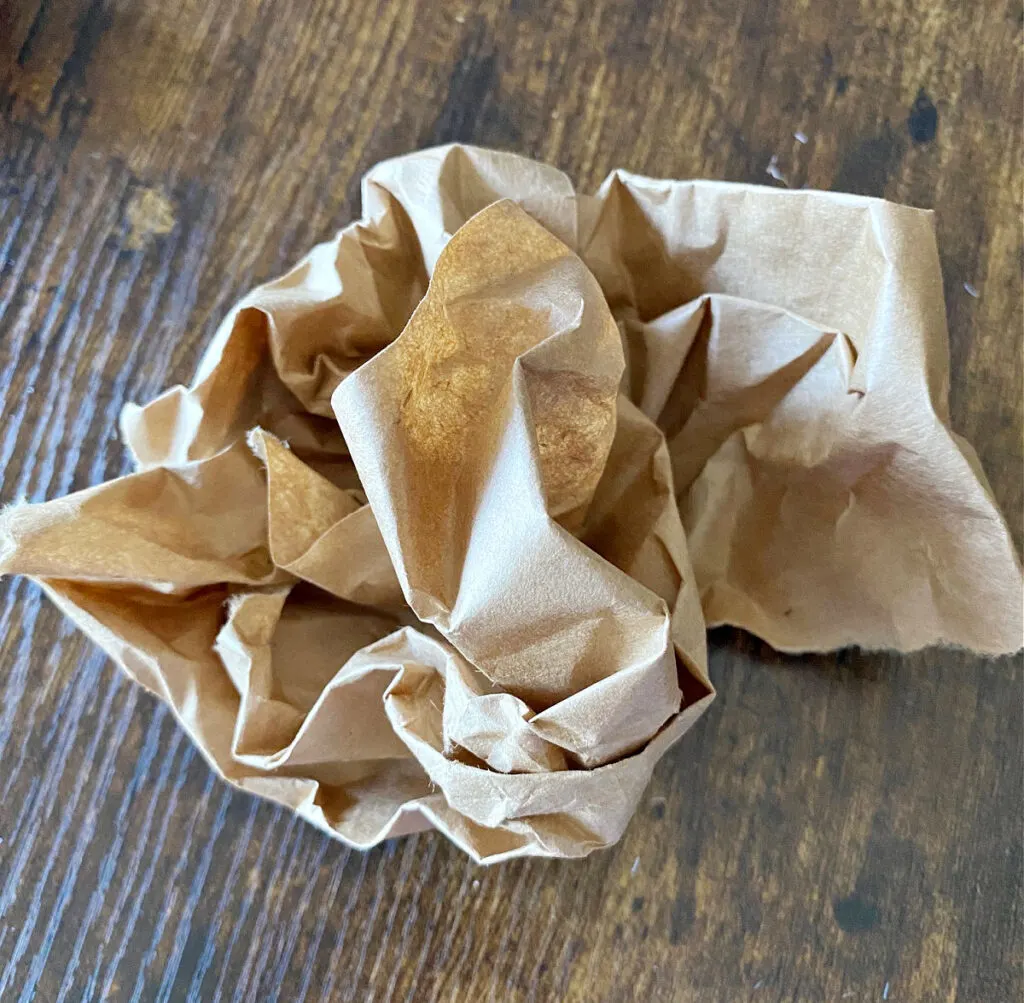 crumbled packing paper